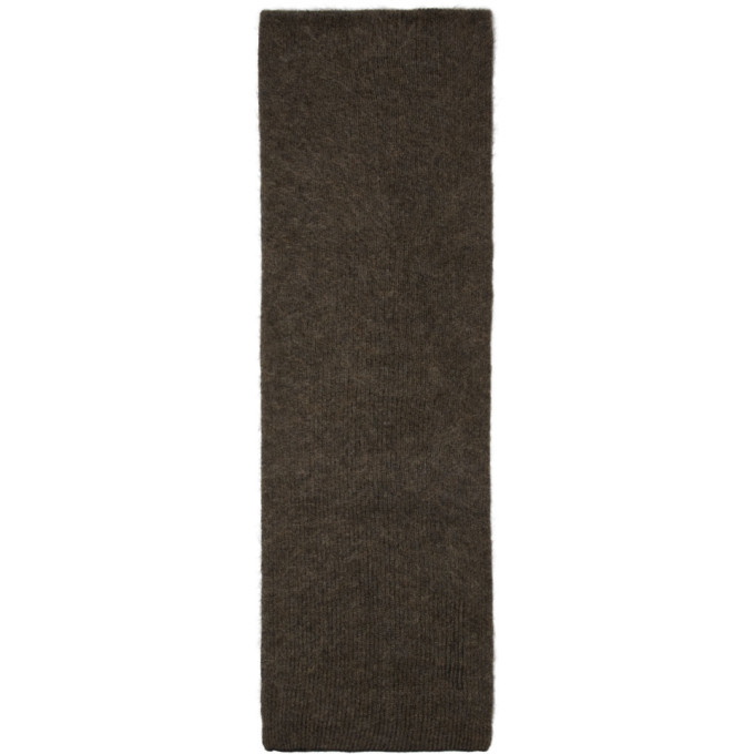 Photo: Rick Owens Brown and Black Wool and Mohair Fisherman Scarf