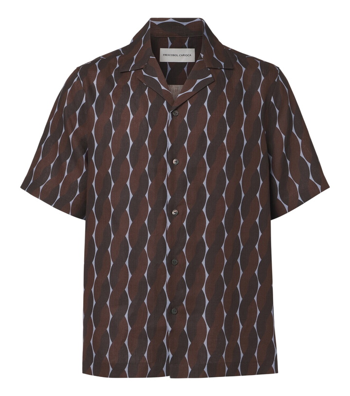 Photo: Frescobol Carioca Roberto printed linen bowling shirt