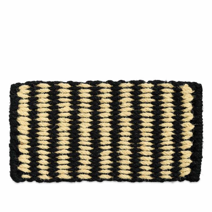 Photo: HAY Coco Door Mat - Stripe Wide in Black/White 