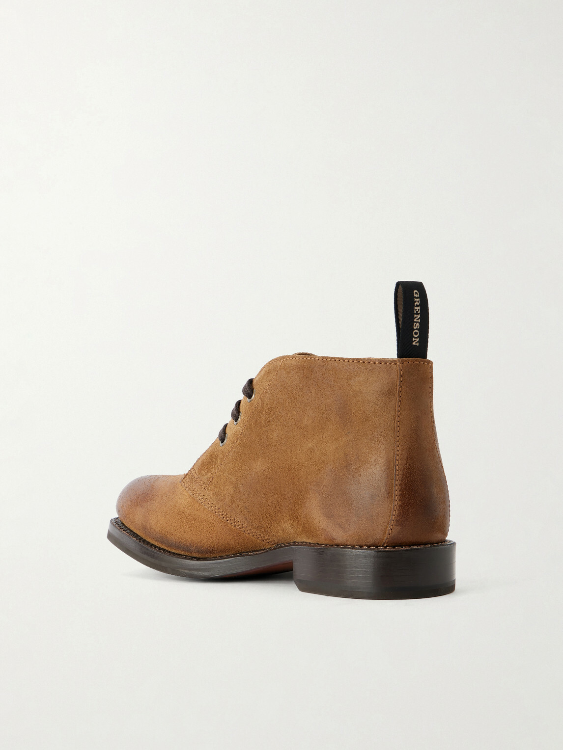 Grenson - Rory Burnished-Suede Lace-Up Boots - Brown