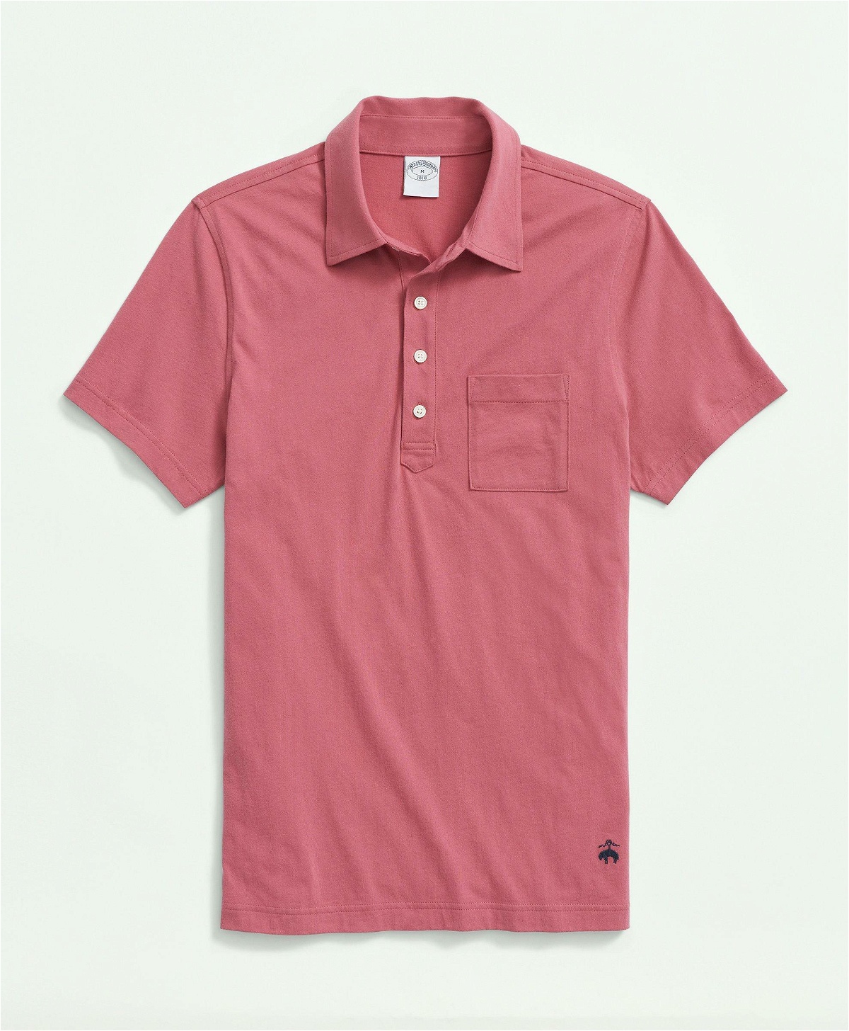 Photo: Brooks Brothers Men's Washed Cotton Jersey Polo Shirt | Dark Pink