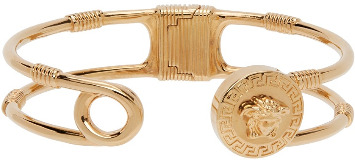 Photo: Versace Gold Medusa Safety Pin Bracelet