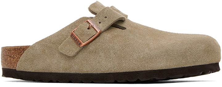 Photo: Birkenstock Taupe Boston Soft Footbed Loafers