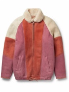 Isabel Marant - Abenoco Colour-Block Shearling-Lined Suede Coat - Pink