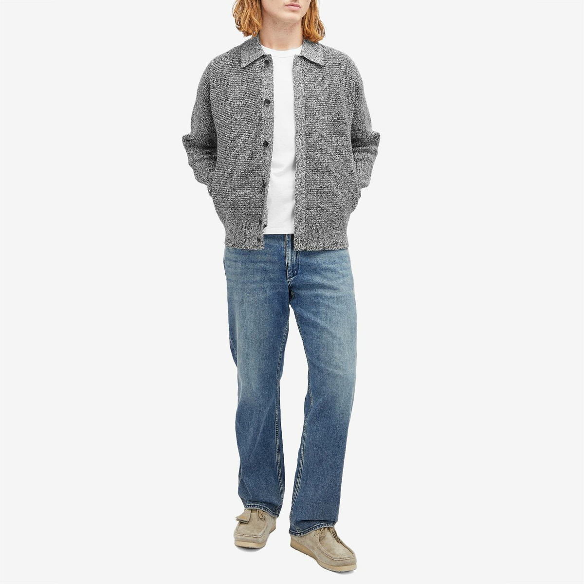 Rag & Bone Men's Dexter Marl Cardigan in Blackmult