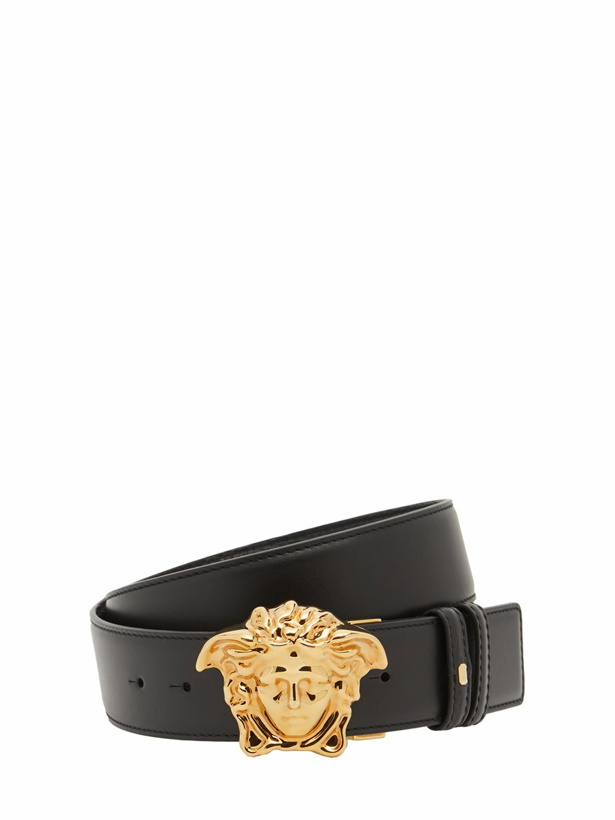 Photo: VERSACE 4cm Medusa Reversible Leather Belt