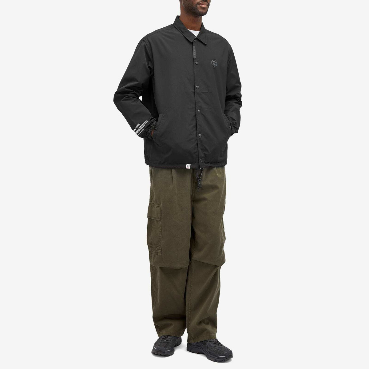 90s A BATHING APE NYLON COACH jkt size L エイプ A BATHING APE 