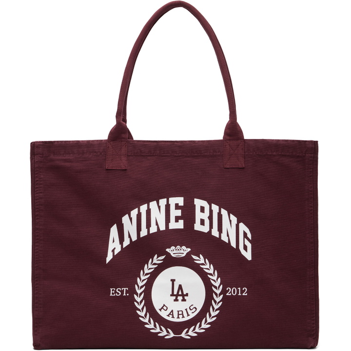 Photo: ANINE BING Burgundy Leo Canvas Collegiate Tote