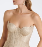 Maria Lucia Hohan Jasleen pleated silk bustier gown