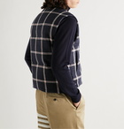 Thom Browne - Slim-Fit Quilted Prince of Wales Checked Wool-Tweed Down Gilet - Blue