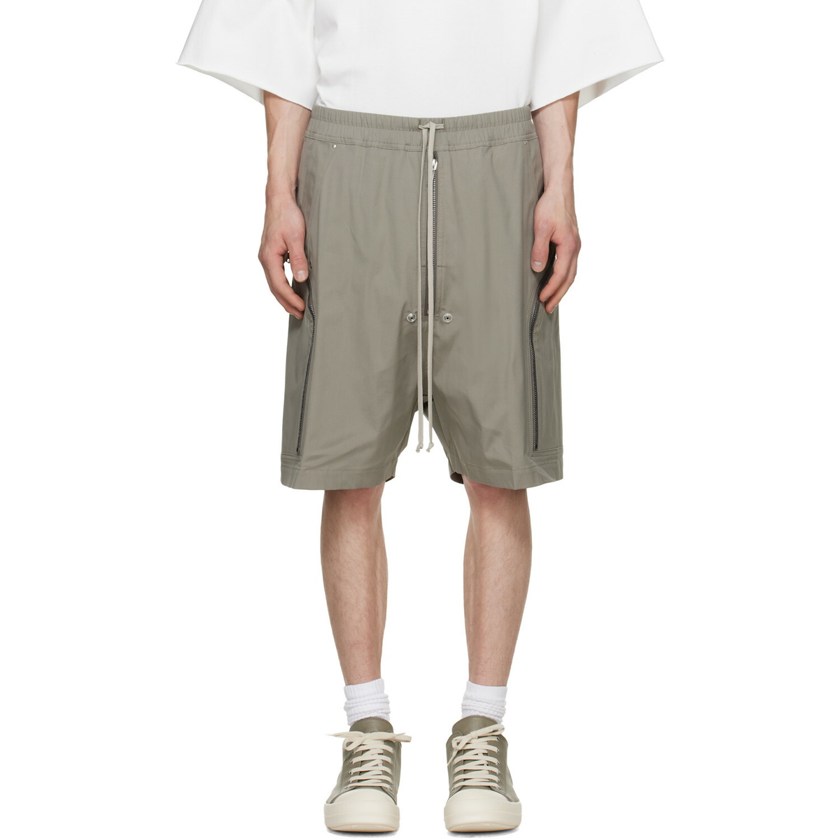 Rick Owens Taupe Tower Heizer Cargo Shorts