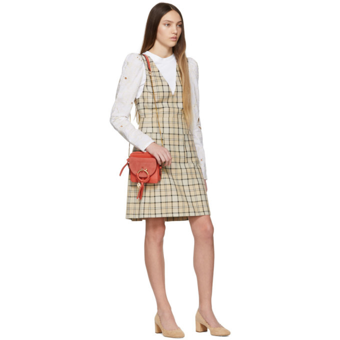 See by Chloe Beige Checkered Shift Dress See by Chloe