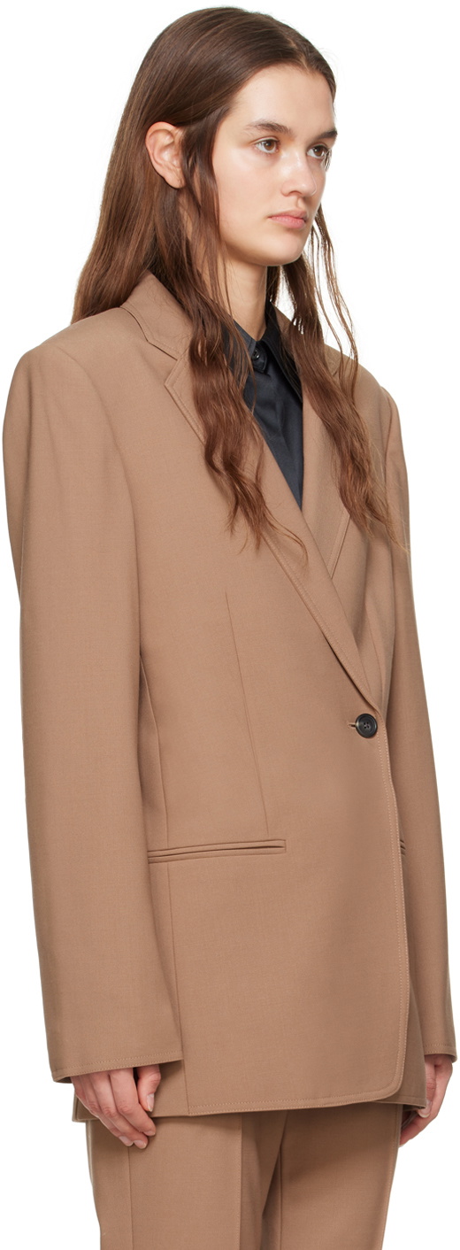 Helmut Lang Brown Single-Double Breasted Blazer