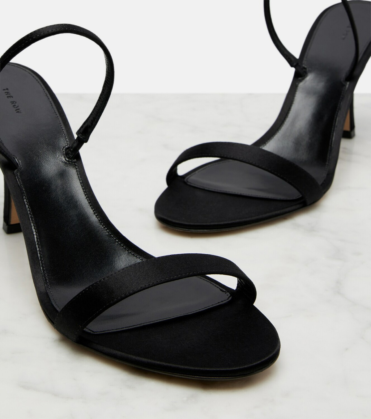 The Row Ella satin slingback sandals