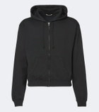 Auralee Cotton, wool, and silk zip-up hoodie