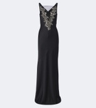 Safiyaa Mela embellished crêpe gown