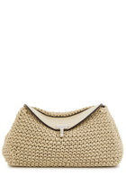 Toteme T-lock Mini Woven Leather Clutch - Cream - One Size