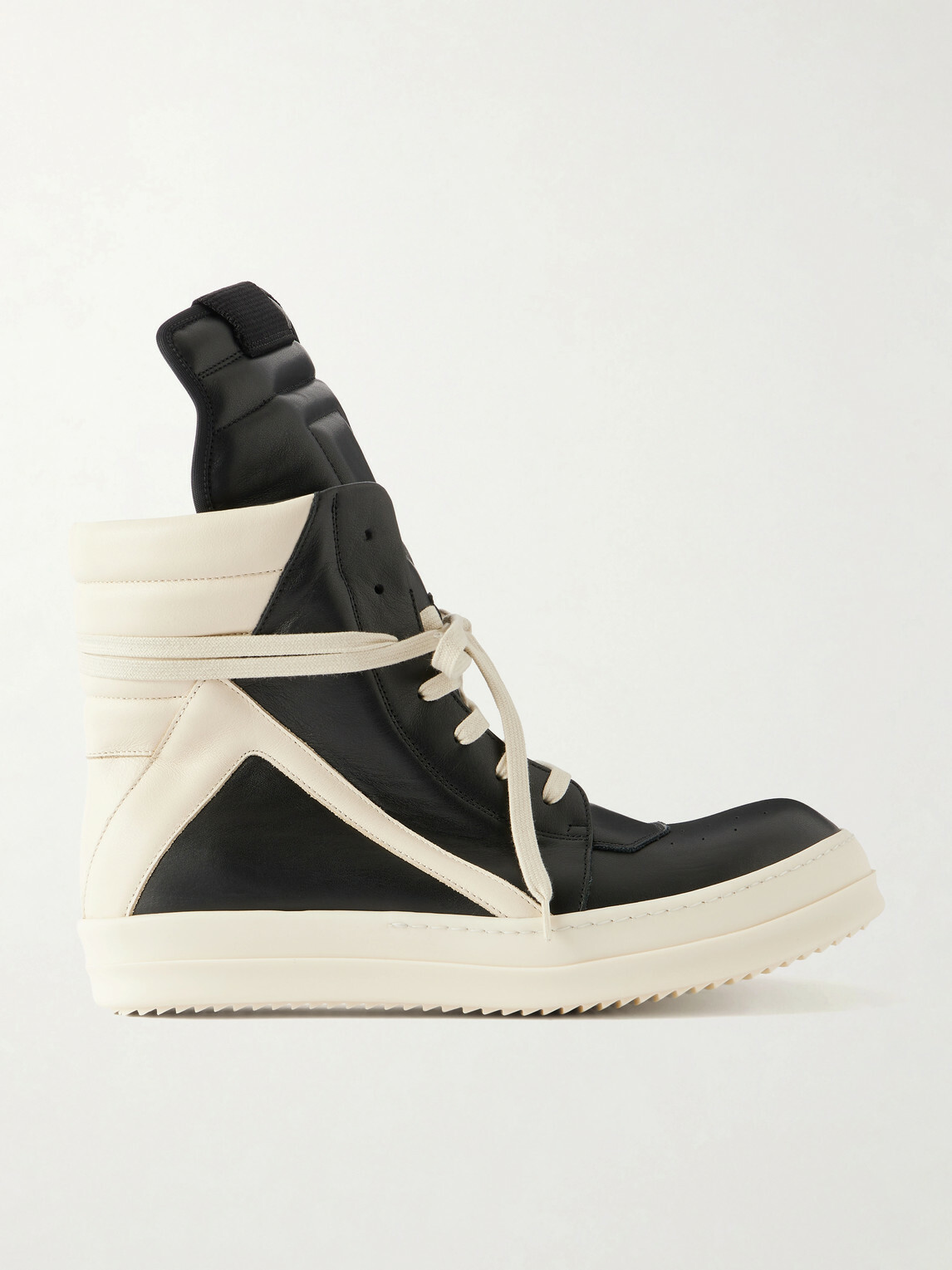 Rick Owens - Geobasket Panelled Leather and Rubber Sneakers - Black