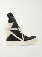 Rick Owens - Geobasket Panelled Leather and Rubber Sneakers - Black