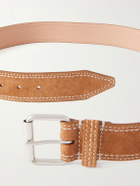 Dries Van Noten - 4cm Suede Belt - Brown