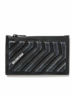 Balenciaga - Logo-Print Embossed Full-Grain Leather Cardholder - Black