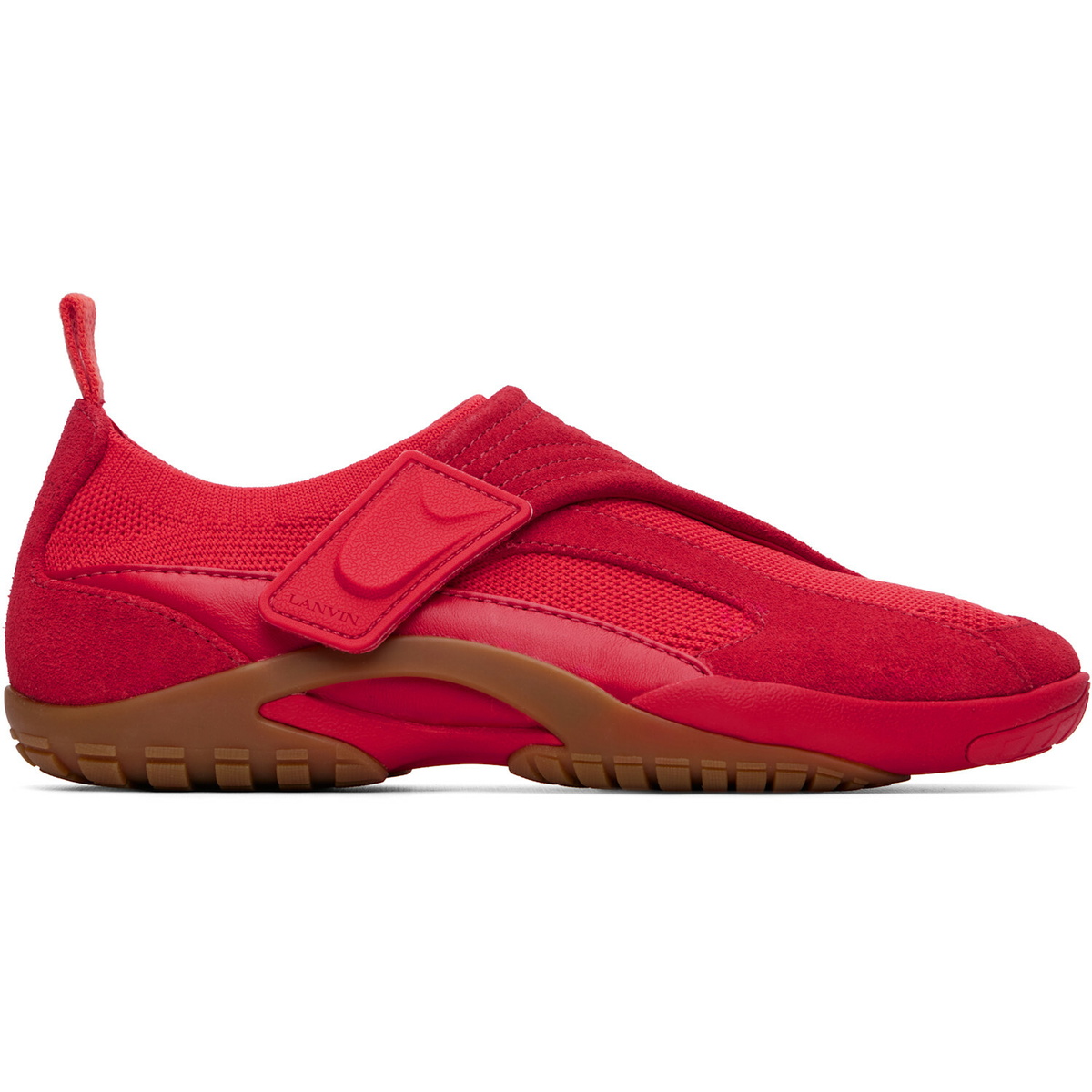 Lanvin Red LNV1 Knit & Suede Sneakers