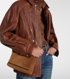 Nour Hammour Zeina suede shoulder bag