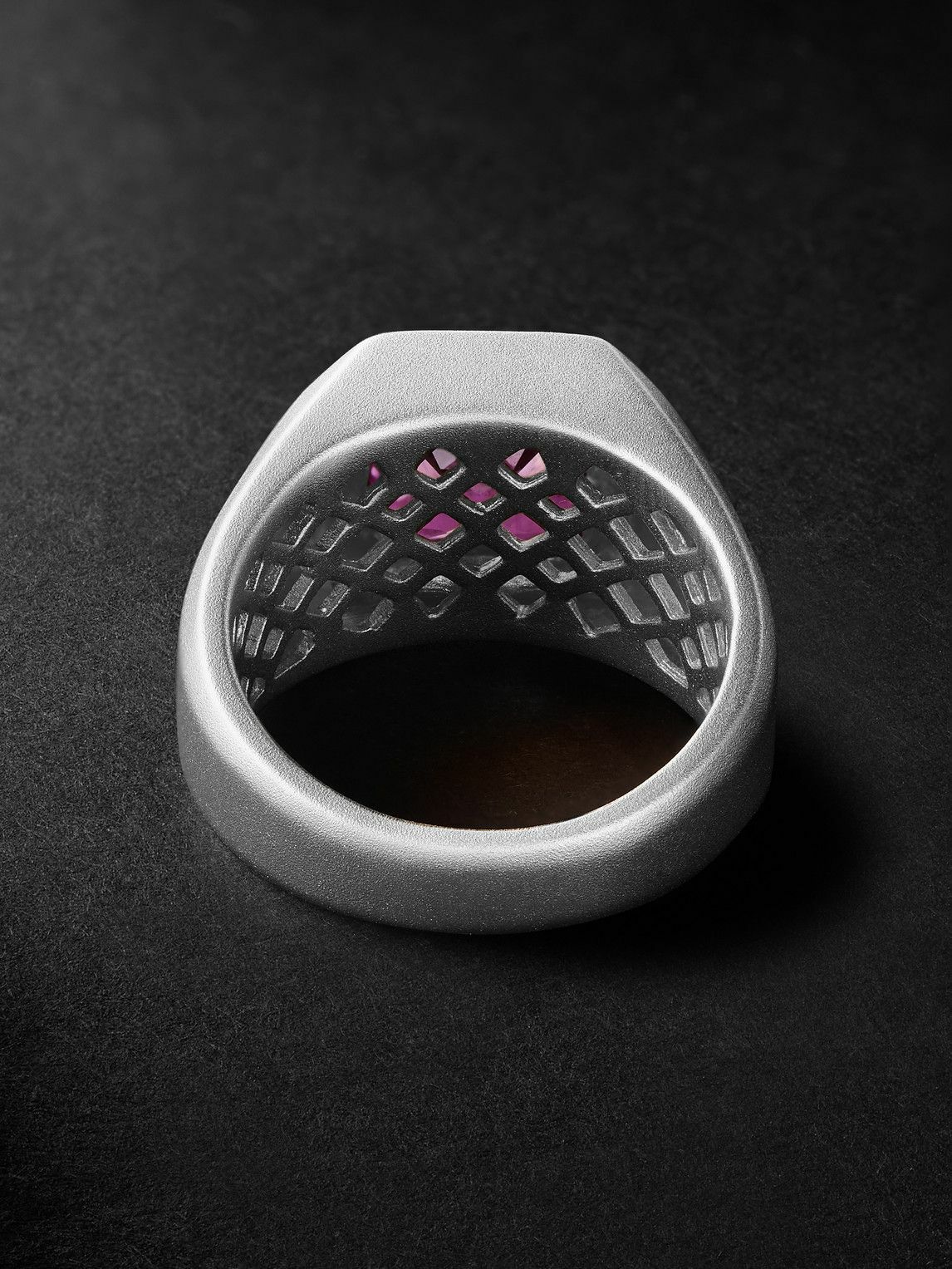 42 Suns - Medium 14-Karat Blackened Gold Laboratory-Grown Sapphire Ring - Black