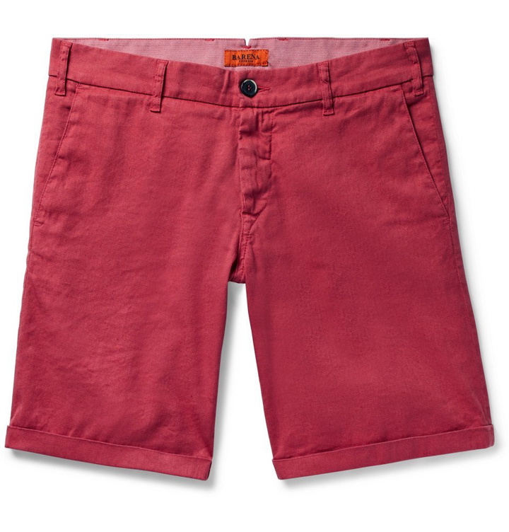 Photo: Barena - Linen and Cotton-Blend Shorts - Red