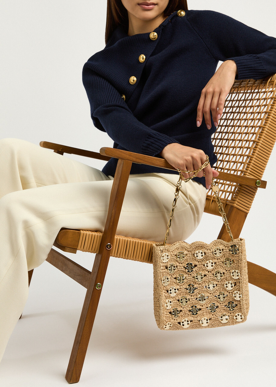 Rabanne 1969 Embellished Raffia Shoulder bag - Gold - One