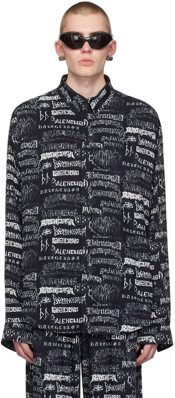 Photo: Balenciaga Black Printed Shirt