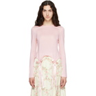 Simone Rocha Pink Bow Tail Easy Long Sleeve T-shirt
