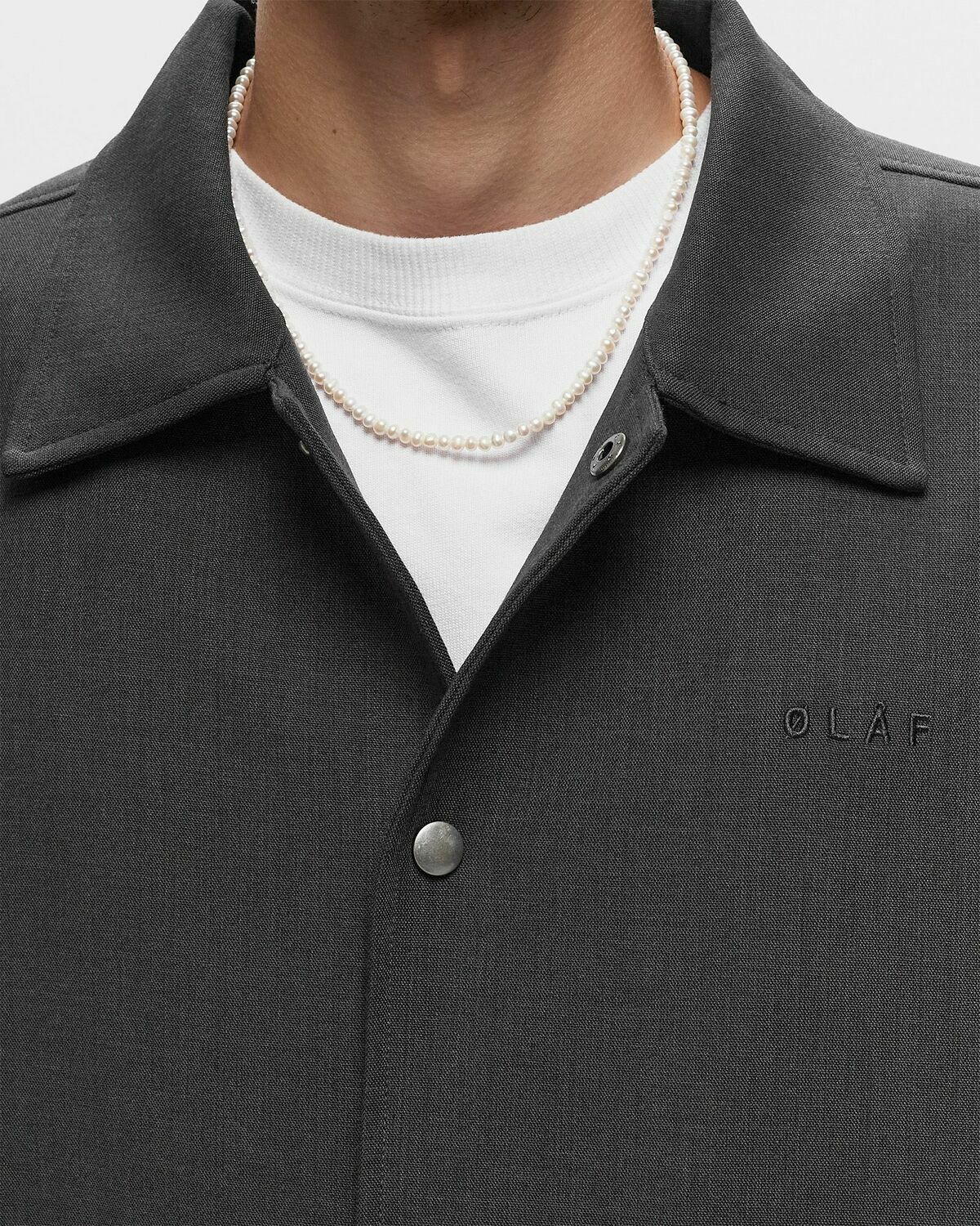 ølåf Wool Coach Jacket Grey Overshirts