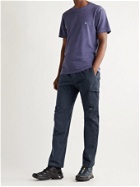 C.P. COMPANY - Garment-Dyed Logo-Appliquéd Stretch-Cotton Cargo Trousers - Blue - IT 46
