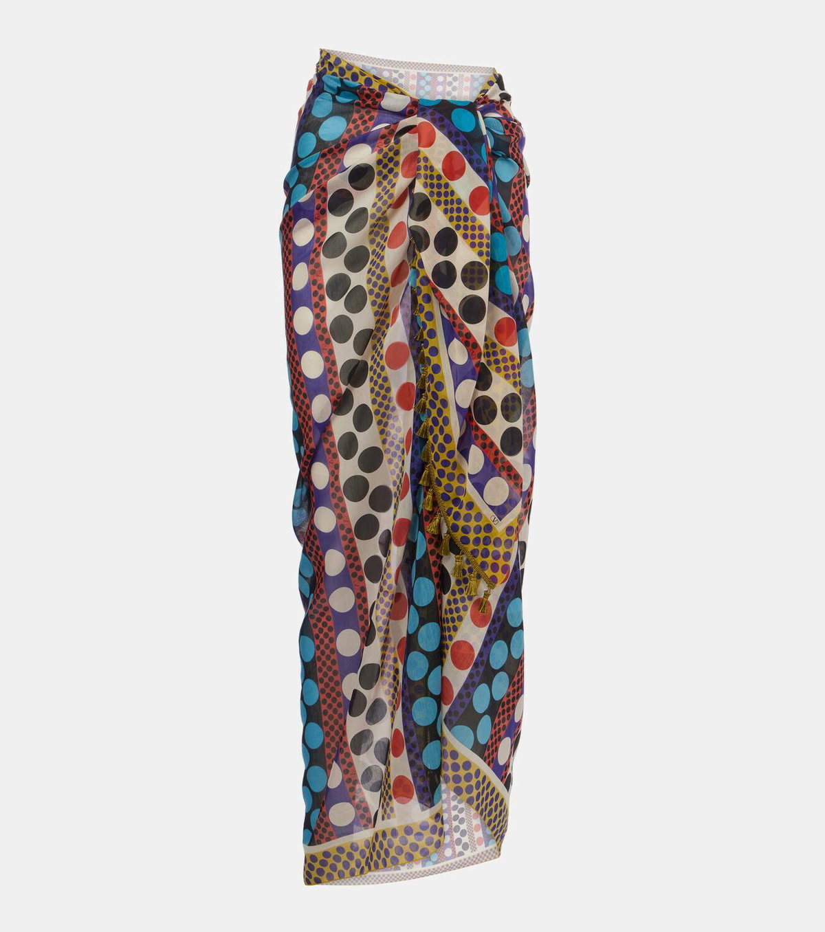 Valentino Polka-dot cotton and silk beach cover-up