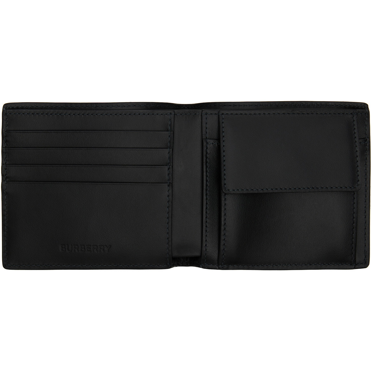 Burberry Black & Gray Check Slim Bifold Wallet