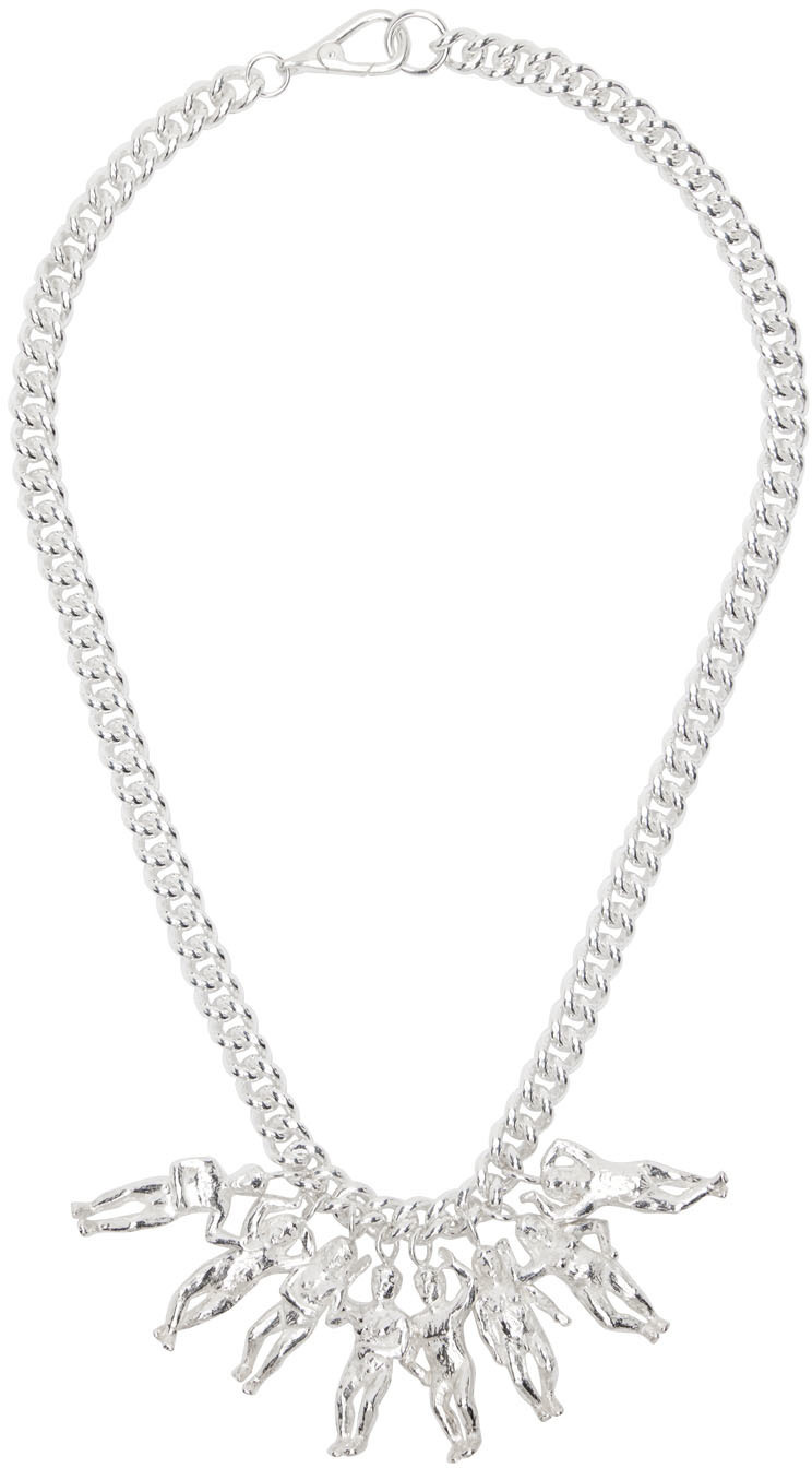 Georgia Kemball Silver People Cluster Necklace
