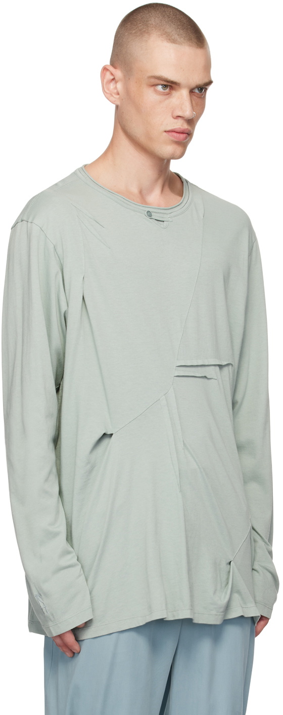 Kiko Kostadinov Green Ohne K-Dart Henley T-shirt Kiko Kostadinov