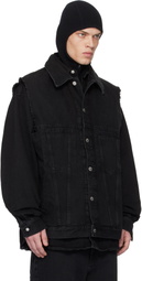 AMBUSH Black Layered Denim Jacket