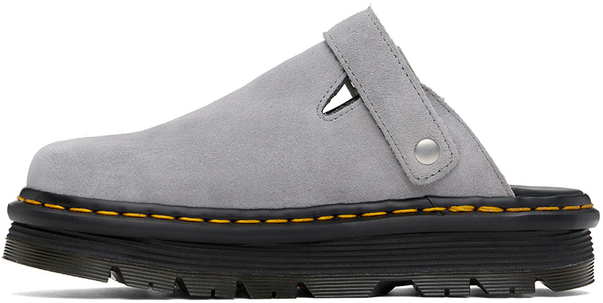 様々なスタイルに Dr.Martens ZEBZAG プラットフォーム ミュール Zebzag Suede Casual Slingback Platform Mules in Black | Dr