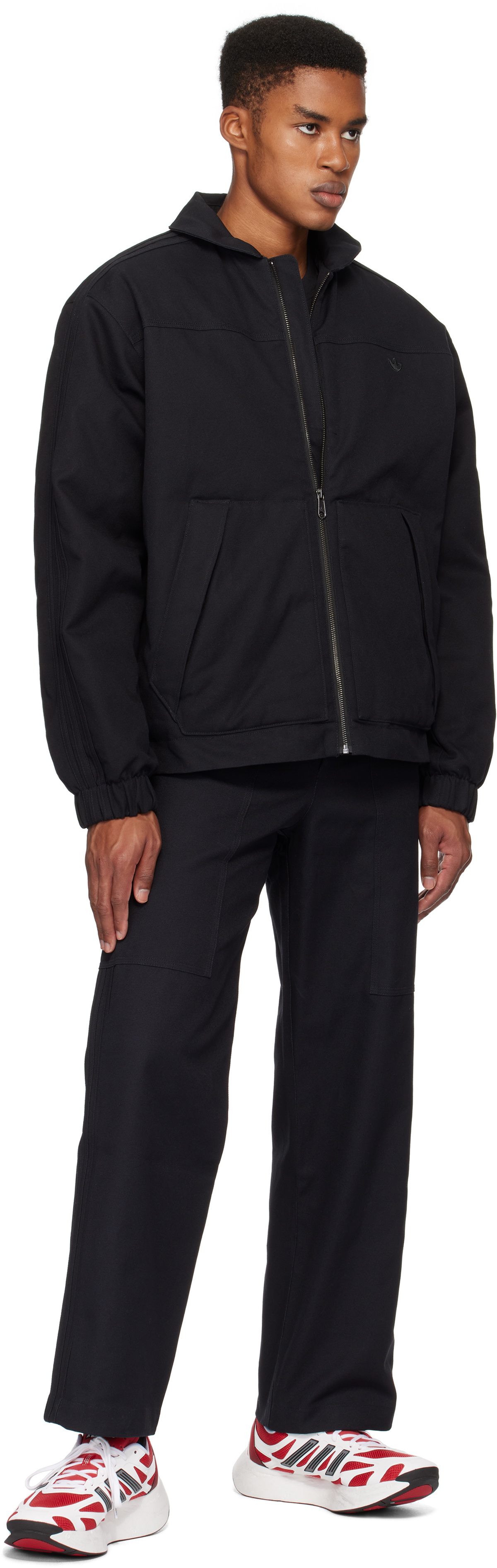 adidas ブラック ジップアップジャケット adidas Originals Black Premium Essentials Padded Jacket adidas