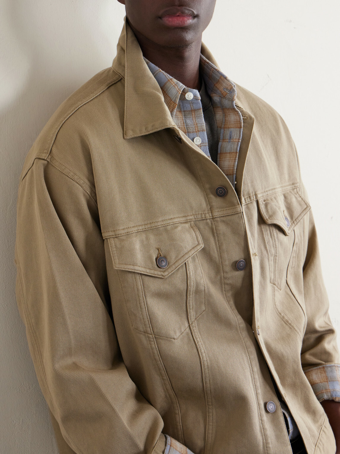 A.PRESSE - Silk and Cotton-Blend Piqué Jacket - Neutrals