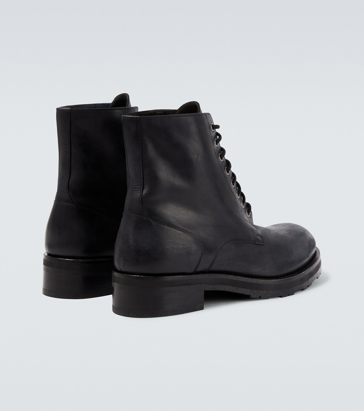 The Row Leather combat boots