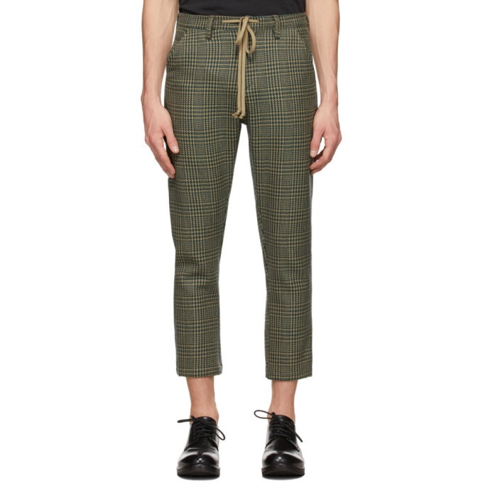 Photo: Stay Made Khaki Wool Houndstooth Carpenters Trousers