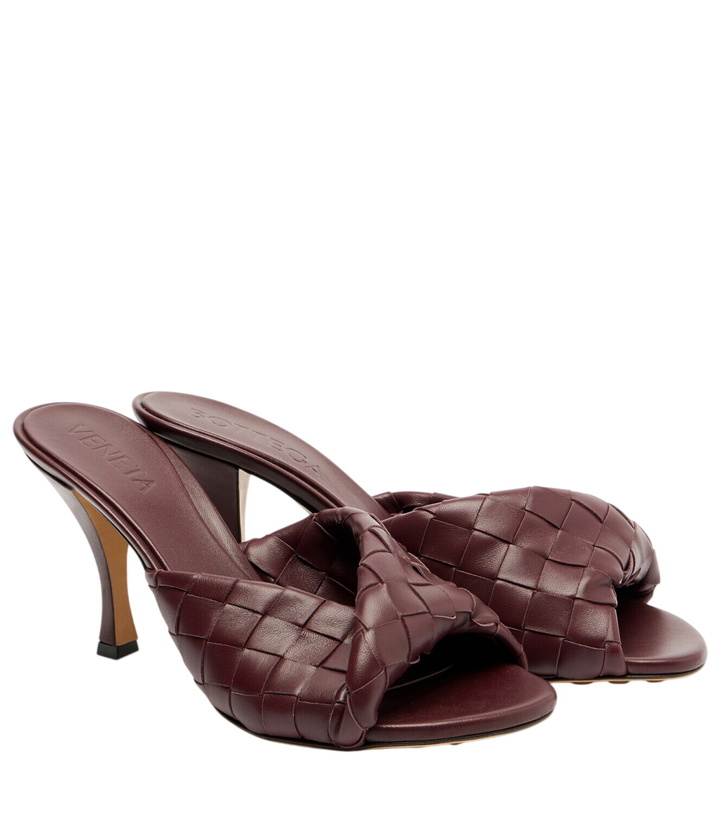 Photo: Bottega Veneta Blink 80 Intrecciato leather mules