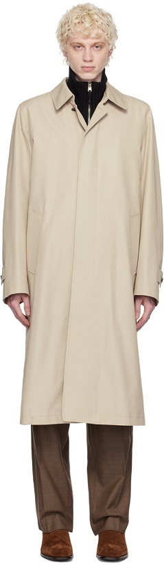 Photo: TOM FORD Beige Single-Breasted Coat