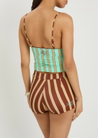 Damson Madder Trudi Striped Swim Shorts Brown