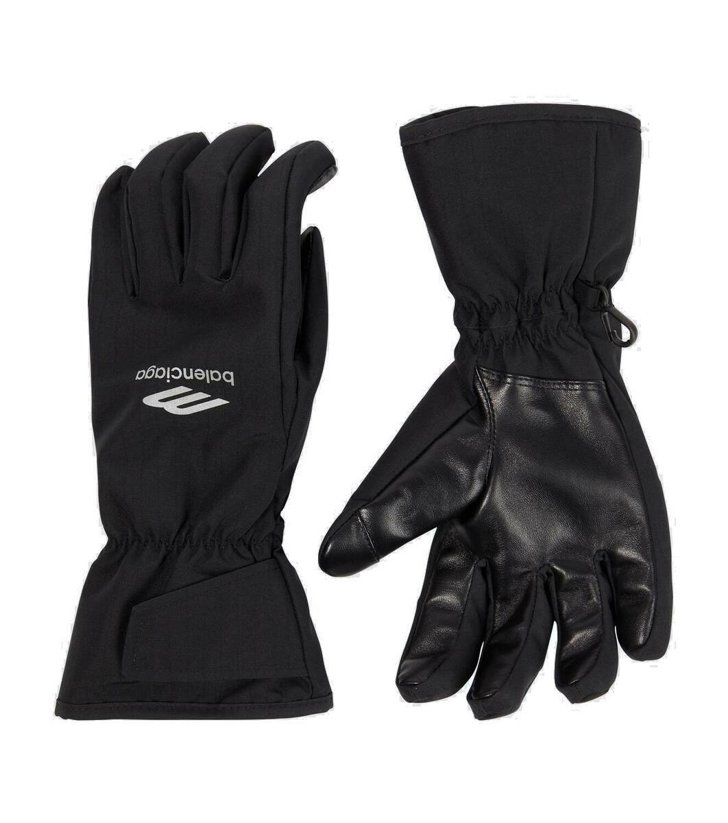 Balenciaga Black Skiwear 3B Sports Icon Ski Gloves Balenciaga