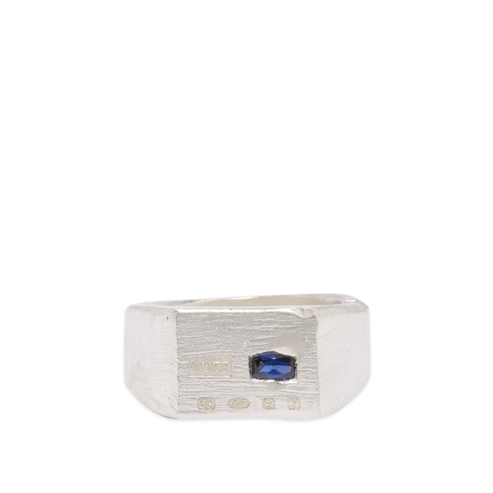 Photo: The Ouze Men's Hallmark Signet Ring in Silver/Sapphire