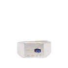 The Ouze Men's Hallmark Signet Ring in Silver/Sapphire